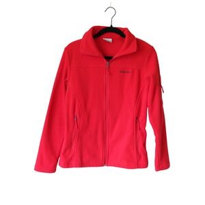 NWOT Columbia Women SM Fast Trek II Full Zip Fleece Jacket Red Mock Neck Outdoor
